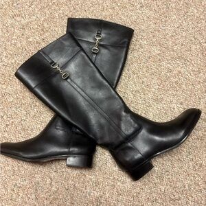 Talbots Elegant Black Over the Knee Boots
